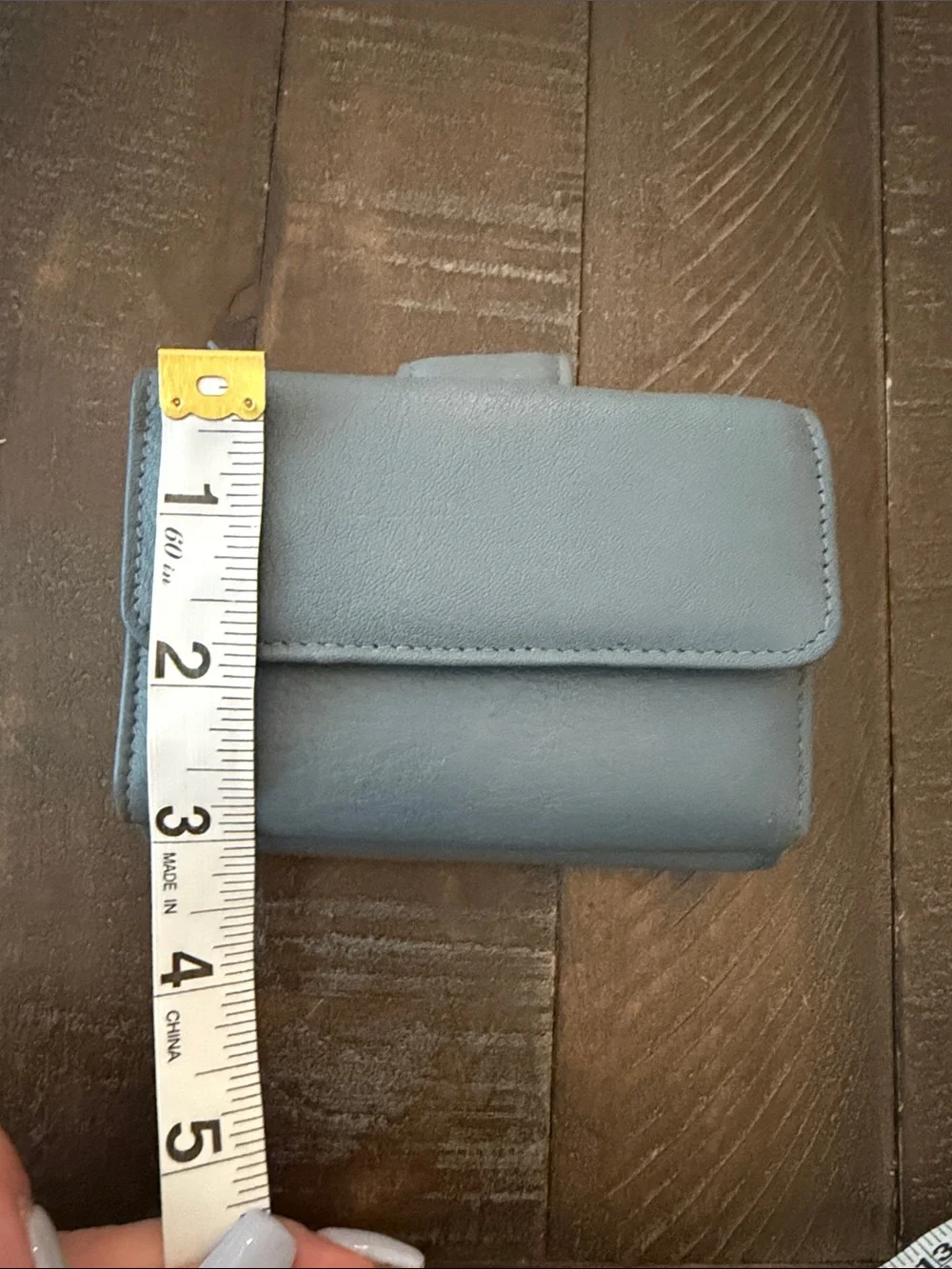 Buxton Options Pale Blue Leather Snap Wallet